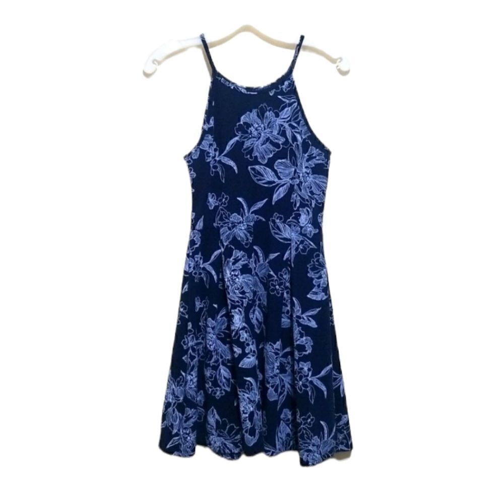 Soprano Blue and White  Sleeveless Dress Sz Medium